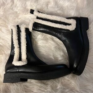 STAUD Palamino Shearling Boot Black/Cream SIZE 41